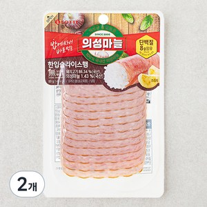 롯데햄 의성마늘 한입슬라이스햄, 60g, 2개