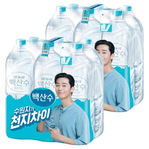 백산수 무라벨 생수, 2L, 12개