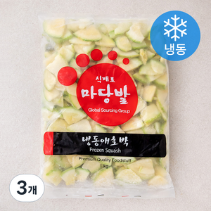 마당발 애호박 컷팅 (냉동), 1kg, 3개