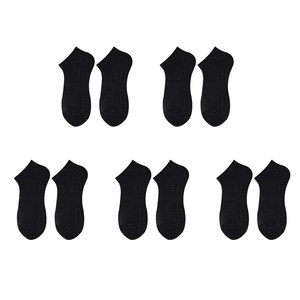 다품다 남성용 무지 메쉬 스포츠 단목 양말 5세트, 블랙