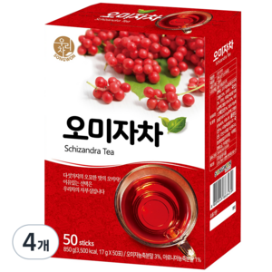 우리차 송원식품 오미자차, 17g, 50개입, 4개