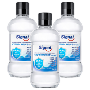 Signal 액티브 페퍼민트향 구강청결제, 770ml, 3개