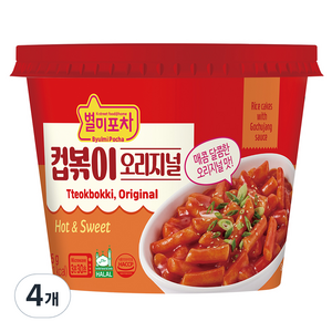 몽고식품 별미포차 컵볶이 오리지널, 135g, 4개