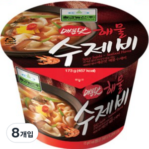 칠갑농산 해물수제비 매운맛, 173g, 8개