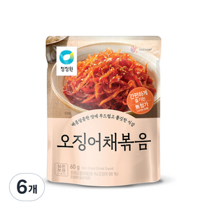 청정원 오징어채볶음, 60g, 6개