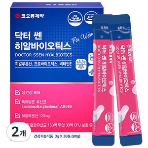 코오롱제약 여성용 닥터 쎈 히알바이오틱스 유산균 30p, 30회분, 2개