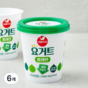 서울우유 요거트 플레인, 380g, 6개