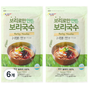 효자원 보리로만 만든 보리국수, 500g, 6개