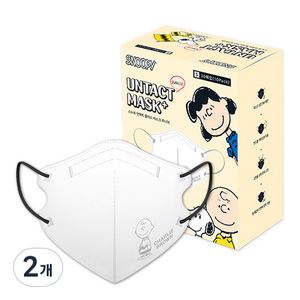 아임리얼 스누피 언택트 플러스 마스크 주니어, 퓨어 화이트, 30개입, 2개