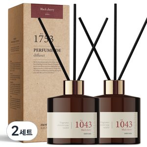 메르헨트 퍼퓸 드 디퓨저 200ml x 2p + 섬유리드 10p 세트, 블랙체리, 2세트