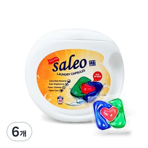 살래오 파워클린 고농축 실내건조 캡슐세제, 6개, 60개입
