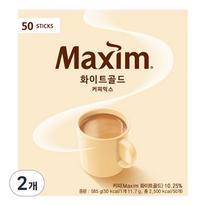 맥심 화이트골드 커피믹스, 11.7g, 50개입, 2개