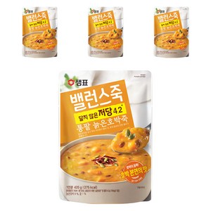 샘표 밸런스죽 통팥 늙은호박죽, 420g, 4개