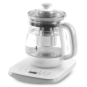 리웨이 프리미엄 무선 유리 티포트 + 계란찜기 LWT-817CM, 혼합색상, 1.7L, 1개