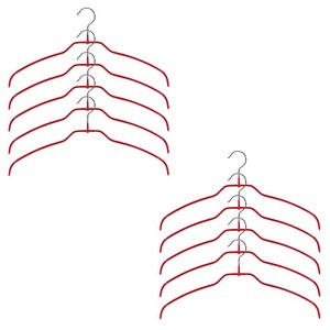 마와 논슬립 옷걸이 실루엣라이트 42FT 넥, 10개, 펄레드