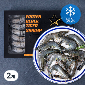 FIVESTAR 말레이시아산 블랙타이거 얼룩 새우 (냉동), 500g(20미), 2개