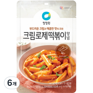 대상 청정원 크림로제 떡볶이 양념, 6개, 140g