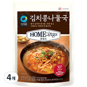 대상 청정원 호밍스 김치콩나물국, 450g, 4개