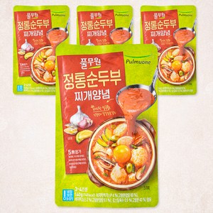 풀무원 정통순두부 찌개양념, 140g, 4입