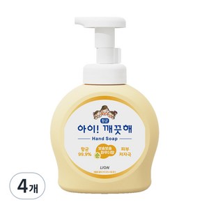 아이깨끗해 핸드워시 순 보송보송 파우더향, 490ml, 4개