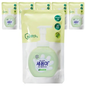 세균아꼼짝마 온더바디 버블 핸드워시 그린허브향 리필, 200ml, 6개