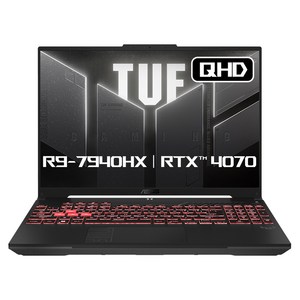 에이수스 2024 TUF 게이밍 A16 라이젠9 라이젠 7000 시리즈 지포스 RTX 4070, 메카그레이, 1TB, 16GB, Fee DOS, FA607PI-QT084