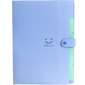 스마일리 아코디언파일 5칸 A4, 퍼플, 1개