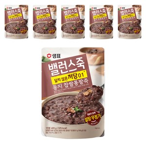샘표 밸런스죽 동지 찹쌀통팥죽, 420g, 6개