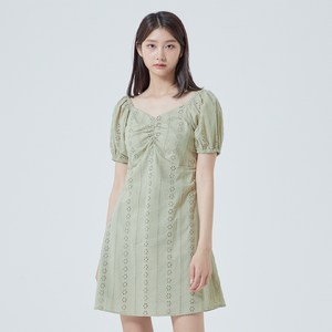미쏘 펀칭자수 셔링포인트 원피스