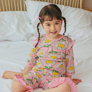 보보 아동용 스마일 플라워 오가닉 7부내의