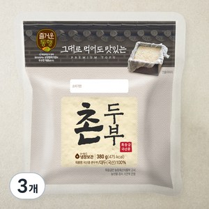 즐거운동행 국산콩 촌두부, 380g, 3개