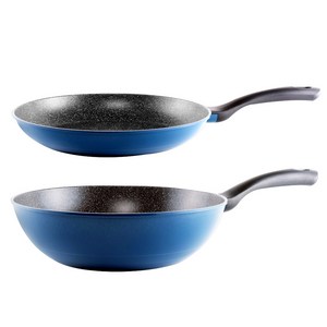 팰러스 프리미엄 IH 인덕션 팬 2종 세트, 딥블루, 프라이팬 28cm + 궁중팬 28cm