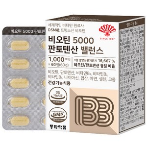 동화약품 비오틴 5000 판토텐산 밸런스, 60정, 60g, 1개