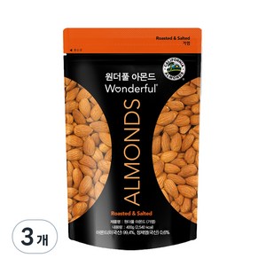 파라마운트팜스 원더풀 아몬드, 400g, 3개