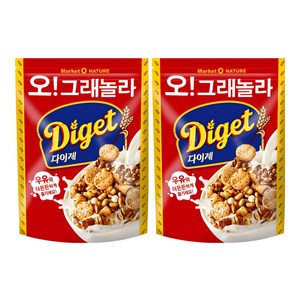 마켓오네이처 오 그래놀라 다이제 시리얼, 250g, 2개
