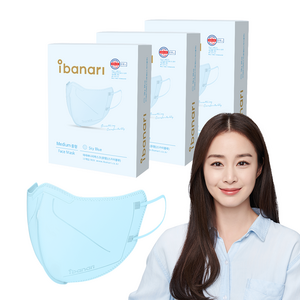 아이바나리 페이스 마스크 M, 10개입, 3개, 스카이 블루