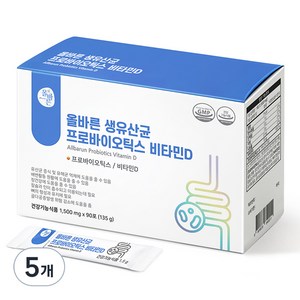 올바른 생유산균 프로바이오틱스 비타민D 90p, 135g, 5개