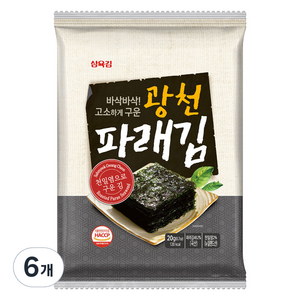 삼육김 광천 파래김, 20g, 6개