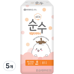 좋은느낌 순수 팬티라이너 롱, 81개입, 5개