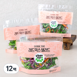 신선함을 그대로 레드믹스 샐러드, 80g, 12팩