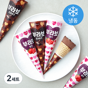 부라보 딸기 3개입 + 초코청크 3개입 세트 (냉동), 150ml, 6개입, 2세트