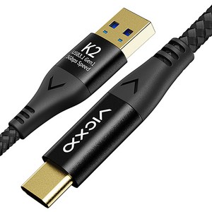 빅쏘 단선방지 USB C타입 고속 충전 케이블, 2m, 블랙