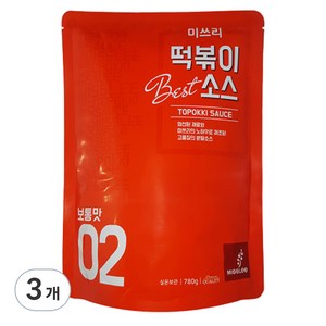 미쓰리 떡볶이소스 02 보통맛, 780g, 3개