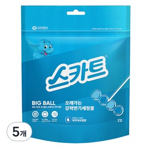 스카트 오래가는 강력 변기 세정볼 아쿠아샤워향 2p, 120g, 5개