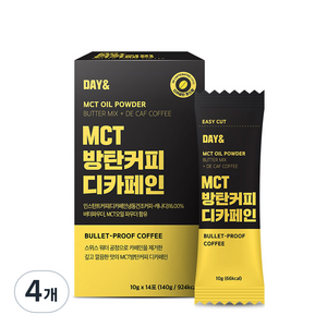 데이앤 MCT 방탄커피 디카페인, 10g, 14개입, 4개