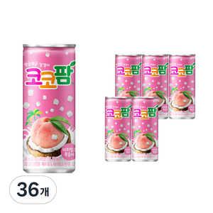 코코팜 피치핑크 복숭아, 240ml, 36개