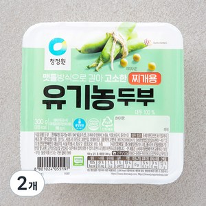 청정원 유기농 두부 찌개용, 300g, 2개