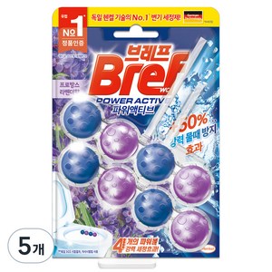 헨켈 브레프 파워액티브 변기세정제 라벤더, 100g, 5개