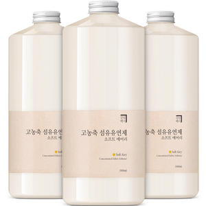 살림백서 고농축 퍼퓸 섬유유연제 소프트 에어리 본품, 3개, 1000ml