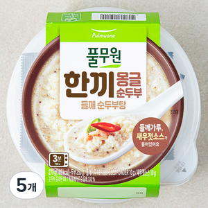 풀무원 한끼몽글순두부 들깨순두부탕 냉장, 270g, 5개